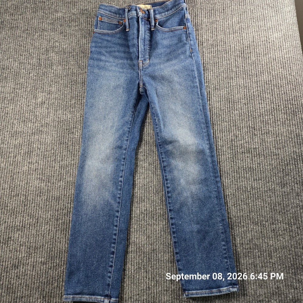 Madewell The Perfect Vintage Jean 25P Petite High Rise Straight Leg Medium Wash